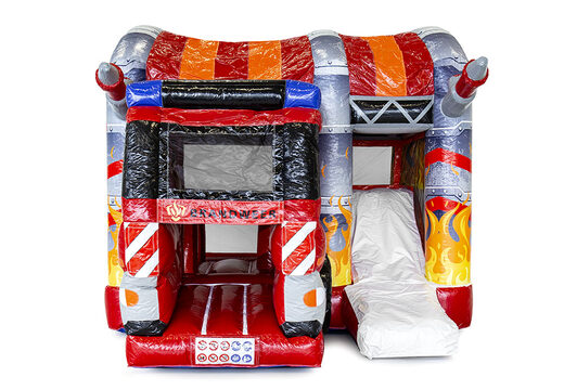 Multiplay L Brandweer springkussen met een glijbaan kopen voor kinderen. Bestel opblaasbare springkussens online bij JB Inflatables Nederland