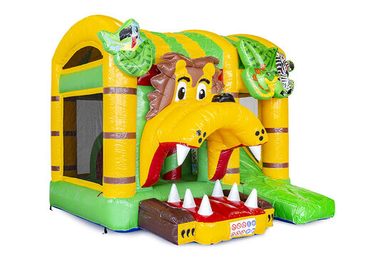 Mini opblaasbare multiplay springkasteel in jungleworld thema te bestellen voor kinderen. Bestel opblaasbare springkastelen online at JB Inflatables Nederland