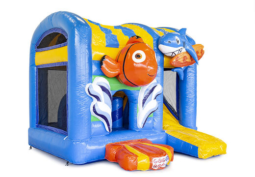 Mini opblaasbare multiplay springkasteel in seaworld thema te bestellen voor kinderen. Bestel opblaasbare springkastelen online at JB Inflatables Nederland