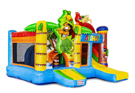 Bestel medium opblaasbare tropisch springkasteel met glijbaan voor kinderen. Koop opblaasbare springkastelen online at JB Inflatables Nederland 