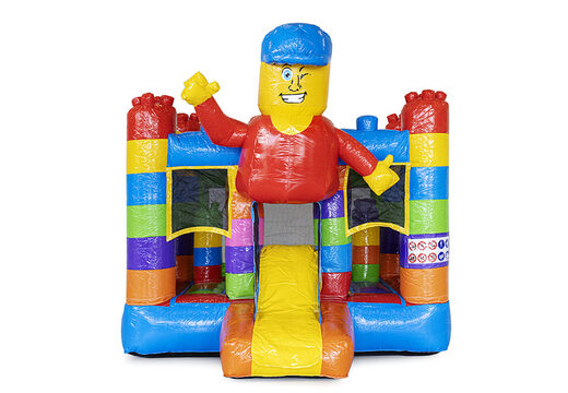 Mini opblaasbare springkasteel te koop met glijbaan in superblocks thema. Koop online opblaasbare springkastelen voor kinderen bij JB Inflatables Nederland
