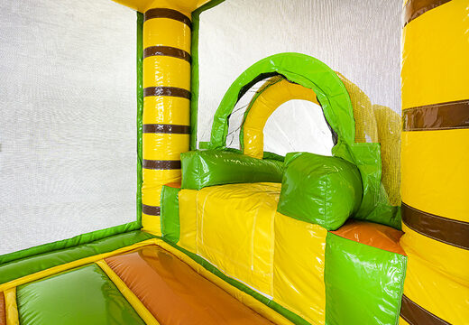 Mini opblaasbare multiplay springkasteel in jungle thema te bestellen voor kinderen. Bestel opblaasbare springkastelen online at JB Inflatables Nederland