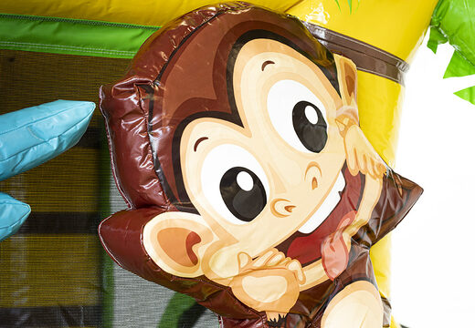 Klein overdekt opblaasbaar multiplay springkussen kopen in thema jungle voor kinderen. Bestel opblaasbare springkussens online bij JB Inflatables Nederland