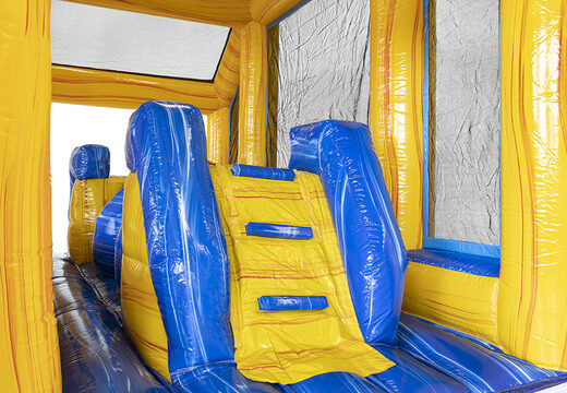 Opblaasbare modulaire 19meter stormbaan in marble thema voor kids kopen. Bestel opblaasbare stormbanen nu online bij JB Inflatables Nederland
