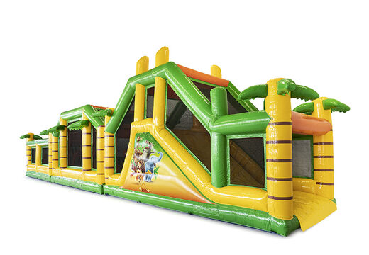 Modulaire 19 meter jungle stormbaan met passende 3D objecten kopen voor kinderen. Bestel opblaasbare stormbanen nu online bij JB Inflatables Nederland