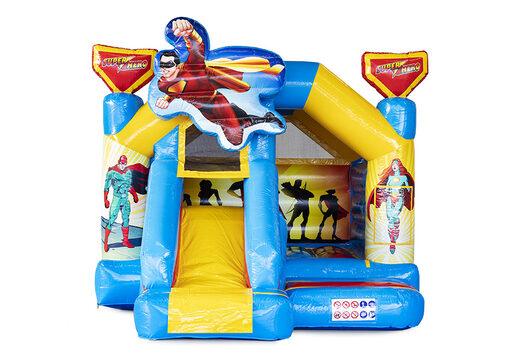 Bestel opblaasbare slide combo springkasteel voor kinderen in superhero thema. Opblaasbare springkastelen met glijbaan te koop bij JB Inflatables Nederland