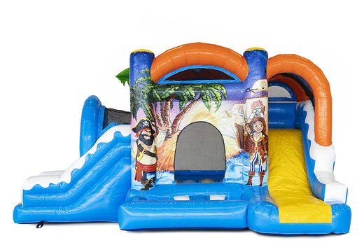 Mini opblaasbare multiplay springkasteel in piraat thema te bestellen voor kinderen. Bestel opblaasbare springkastelen online at JB Inflatables Nederland