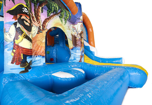 Mini opblaasbare multiplay springkasteel in piraat thema te bestellen voor kinderen. Bestel opblaasbare springkastelen online at JB Inflatables Nederland