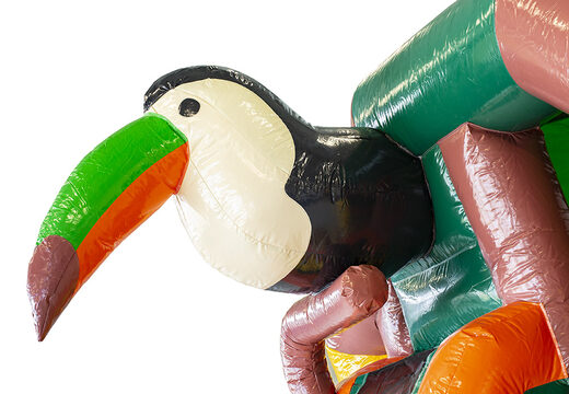 Opblaasbaar slide combo springkasteel met glijbaan bestellen in thema amazone voor kinderen. Koop springkastelen bij JB Inflatables Nederland