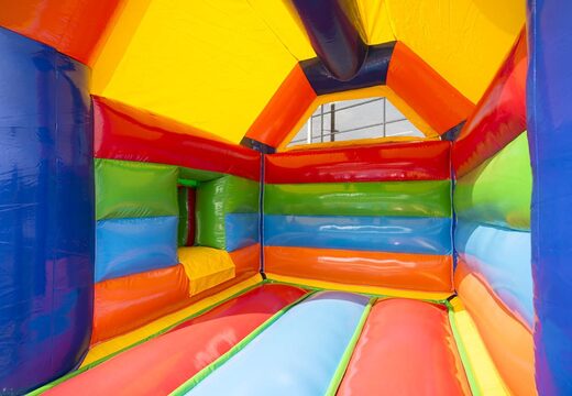 Midi opblaasbare multifun springkasteel met glijbaan te koop in standaard thema voor kinderen. Koop springkastelen online bij JB Inflatables Nederland