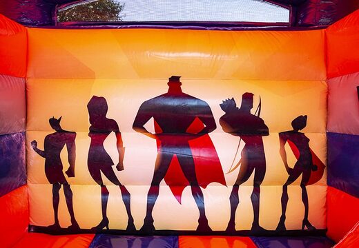 Klein overdekt multifun springkasteel kopen in thema superhelden voor kinderen. Bestel springkastelen online bij JB Inflatables Nederland