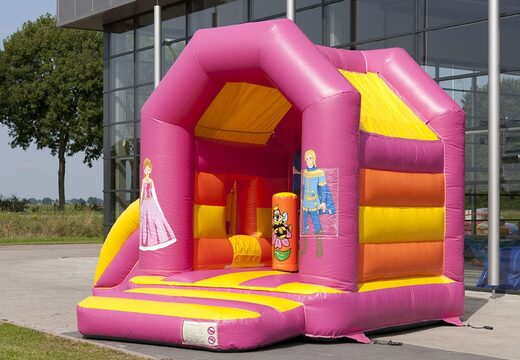Midi multifun overdekt luchtkussen met glijbaan kopen in prinses thema voor kinderen. Bestel luchtkussens online bij JB Inflatables Nederland