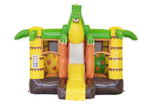 Opblaasbare mini multiplay springkasteel te bestellen in dinosaurus thema met glijbaan voor kinderen. Koop springkastelen met glijbaan bij JB Inflatables Nederland