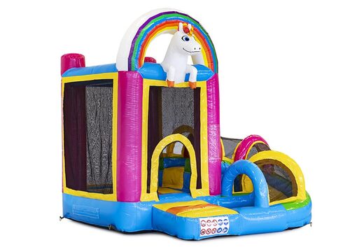 Bestel mini opblaasbare unicorn luchtkussen met glijbaan voor kinderen. Koop opblaasbare luchtkussens online at JB Inflatables Nederland 
