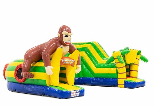 Kruiptunnel Gorilla springkussen met obstakals, een klimhelling en glijhelling voor kids bestellen. Koop springkussens online bij JB Inflatables Nederland
