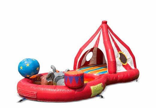 Opblaasbaar halfopen play fun springkussen kopen in thema playzone circus voor kinderen. Bestel springkussens online bij JB Inflatables Nederland 