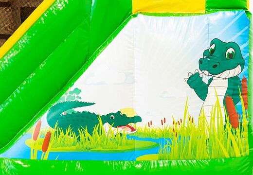 Overdekt opblaasbaar multiplay springkasteel kopen in thema krokodil voor kids bij JB Inflatables Nederland. Bestel springkastelen online bij JB Inflatables Nederland