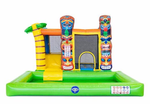 Bestel opblaasbaar multi splash bounce springkussen in Hawaï thema met of zonder bad voor kids. Koop springkussens online bij JB Inflatables Nederland 