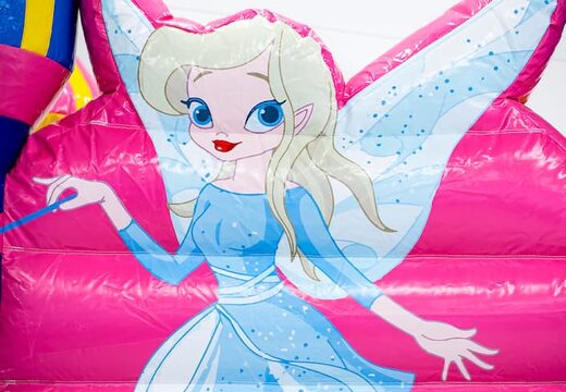 Medium opblaasbare multiplay springkasteel met glijbaan in fairy wonderland thema bestellen voor kinderen. Bestel opblaasbare springkastelen online at JB Inflatables Nederland