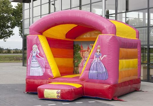 Klein overdekt springkasteel kopen in prinses thema voor kinderen. Koop springkastelen online bij JB Inflatables Nederland