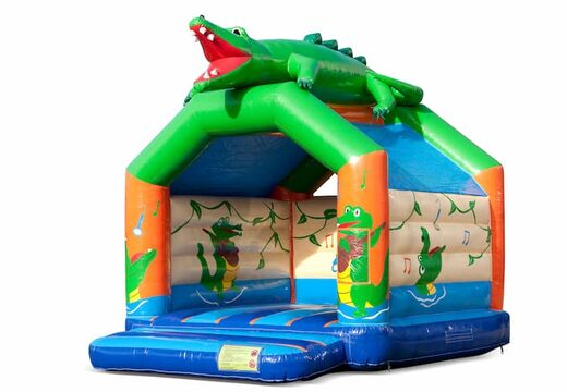 Bestel standaard krokodil springkussen met een 3D object bovenop voor kinderen. Koop springkussens online bij JB Inflatables Nederland