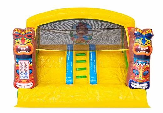 Multifunctioneel opblaasbaar luchtkussen met zwembad in thema splash bounce Hawaï tropisch kopen voor kinderen. Bestel luchtkussens bij JB Inflatables Nederland