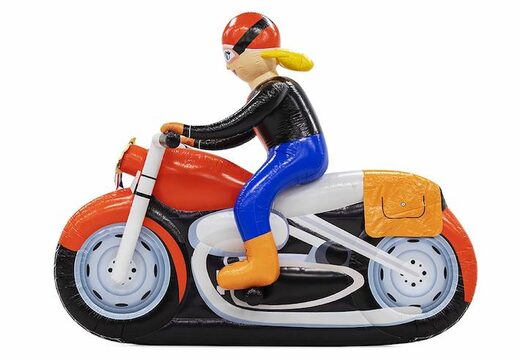 Opblaasbare extra grote Sarah op rode motor kopen als blikvangers