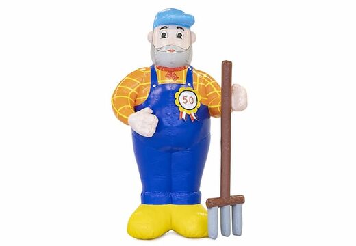 Opblaasbare Abraham pop boer in de tuin blikvanger kopen voor 50 verjaardag feest jubileum bij JB Inflatables