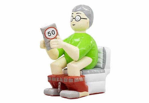 Opblaasbare Sarah pop blikvanger toilet wc kopen voor verjaardag 50 jubilaris bij JB Inflatables