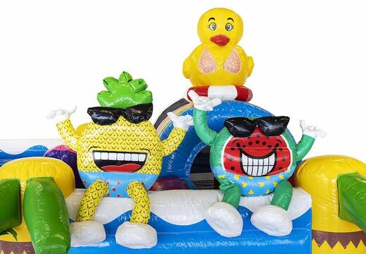 Opblaasbaar luchtkussen met glijbaan in summer party thema kopen voor kinderen