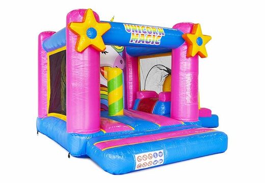 klein opblaasbaar luchtkussen met glijbaan in unicorn thema kopen
