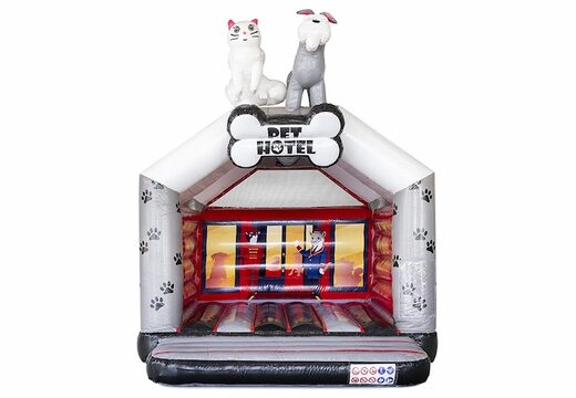 standaard opblaasbaar springkasteel in dierenhotel thema kopen voor kinderen