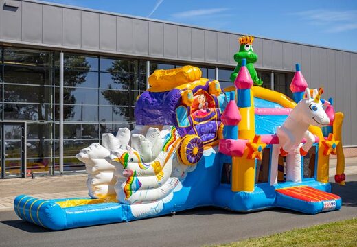 Opblaasbaar multiplay super springkasteel in unicorn stijl met heel veel kleuren bestellen voor kinderen