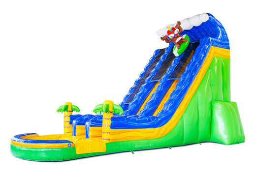 Opblaasbare waterglijbaan Waterslide D22 Hawai met tropisch thema kopen