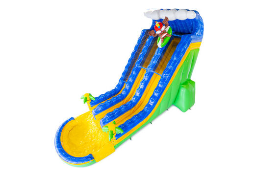 Inflatable waterglijbaan Waterslide D22 Hawai met tropisch thema met palmbomen te koop