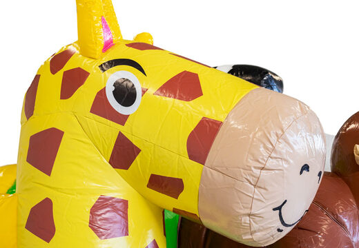 Bestel opblaasbare Mini Multiplay springkasteel in thema Jungle voor kinderen. Opblaasbare springkastelen kopen bij JB Inflatables Nederland