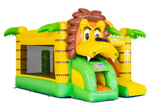 Opblaasbare Mini Multiplay springkussen in Lion thema te koop bij JB Inflatables. Bestel opblaasbare springkussens bij JB Inflatables Nederland