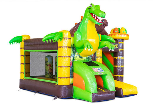 Opblaasbare Mini Multiplay springkussen in Dino thema te koop bij JB Inflatables. Bestel opblaasbare springkussens bij JB Inflatables Nederland