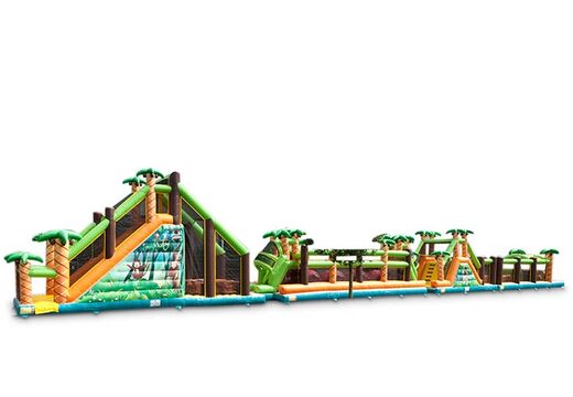 Grote stormbaan springkasteel met jungle thema