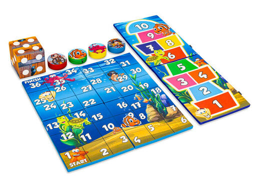 Kleurrijk spellenset voorkant van Softplay in Pirate Seaworld thema