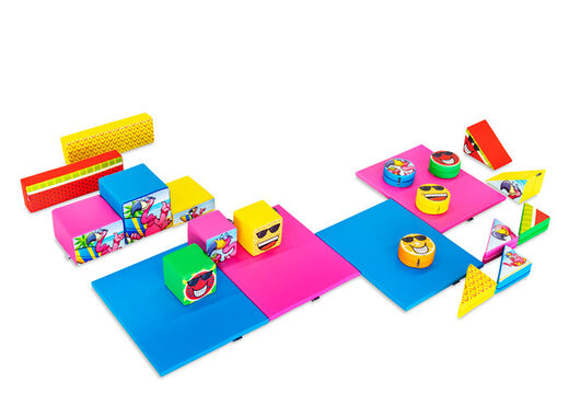 Softplay set large Flamingo Hawaii thema kleurrijke blokken om mee te spelen