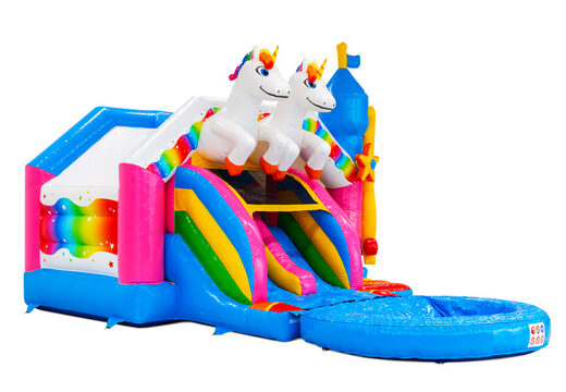 Slide combo Dubbelslide Springkussen unicorn thema kopen bij JB 