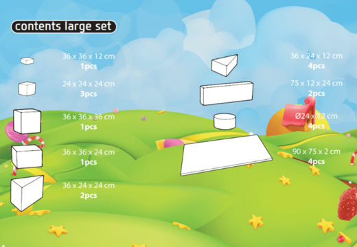 Inhoud van Softplay Large set in Candy thema online kopen