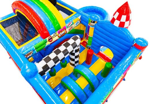 Binnenkant springkussen met bogen, pilaren en stootzakken te koop bij JB