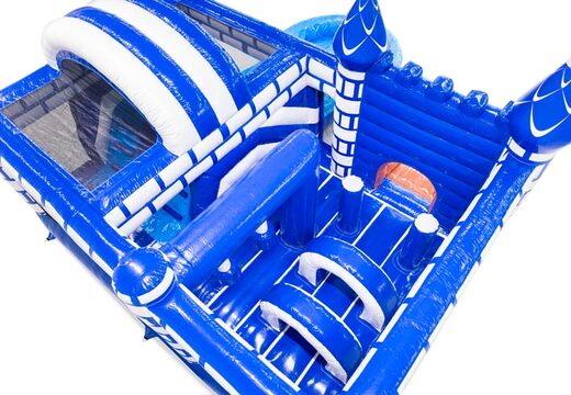 Binnenkant springkussen met bogen, pilaren en stootzakken te koop bij JB